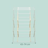 thumbnail of Relaxdays Wäscheständer, klappbar, ausziehbar, 11 Stangen, HxBxT: 107 x 43–74 x 37 cm, Bambus & Metall, natur/weiß