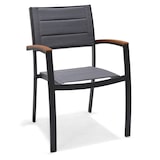 thumbnail of METRO PROFESSIONAL Stapelstuhl gepolstert mit Armlehne Lynx, Alu/Textilen-Bespannung, schwarz