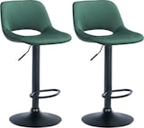 thumbnail of 2er Set Barhocker Camden Samt grün/Metall matt schwarz