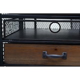 thumbnail of Apothekerskast HWC-D78, ladekast trolley metalen legplank, dennenhout vintage shabby look 146x60x35cm