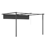 thumbnail of Outsunny Pérgola de Pared de Jardín 4x3 m Gazebo Exterior Cenador con Techo Retráctil Tela de Poliéster y Marco de Acero para Patio Terraza Balcón