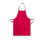 thumbnail of Schürze mit Tasche, verstellbaren Bändern an der Taille und Schnitt unterhalb des Knies. Rot