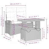 thumbnail of vidaXL 2-tlg. Garten-Essgruppe mit Kissen Schwarz Poly Rattan