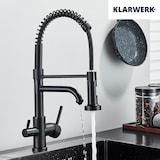 thumbnail of Bernd | Torneira de filtro de 3 vias para gastronomia preto mate | de osmose em aço inoxidável para cozinha misturadora de restaurante 360° 2 ligações