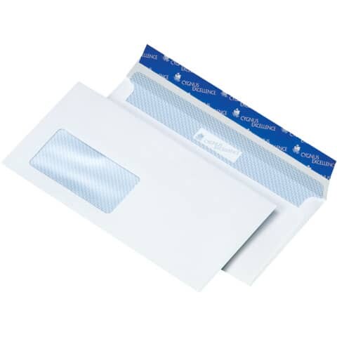 Briefhülle DIN lang mit Fenster, Haftklebung, 100g/m², weiß, 500 Stück