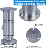 thumbnail of 8 Möbelfüße Sofafuß Möbelbeine EDELSTAHL OPTIK gebürstet Höhe 15 cm 38 mm stabile Ausführung Sofa