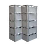 thumbnail of BURI Fleischkisten Kisten Eurobox lebensmittelecht - HDPE Metzgerkiste Box Lagerkiste E3 grau 10 Stück