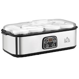 thumbnail of HOMCOM Yogurtera 25W 1,44L con 8 Tarros de Vidrio de 180 ml Termostato Ajustable Temporizador de 1-48 Horas y Apagado Automático 36x18,8x14 cm