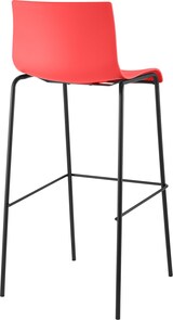 thumbnail of Barhocker TENAR - Kunststoff Rot 43x48x100 cm Schwarz | Barstuhl Mit Lehne Tresenhocker Tresenstuhl Kneipenhocker Kneipenstuhl