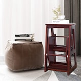 thumbnail of COSTWAY 3-stufige Trittleiter, klappbare Trittleiter-Hockerleiter, 66 cm hoch (braun)