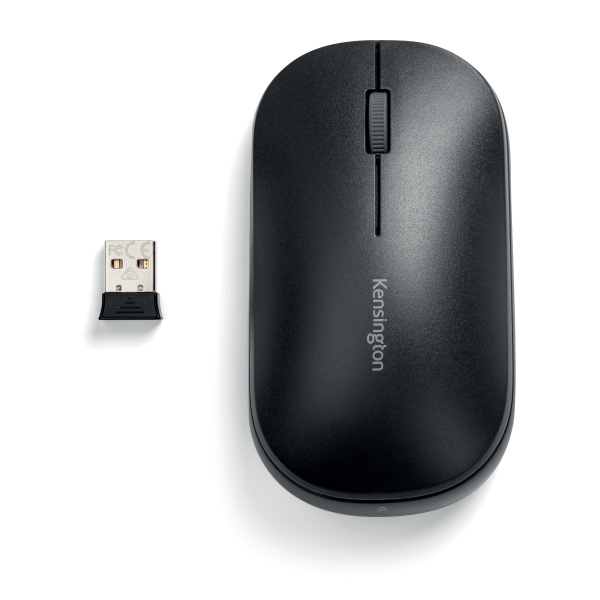 Kensington Mouse Wireless Doppio SureTrack, per Tutte le Superfici, Design ambidestro e sottile, Nero, K75298WW