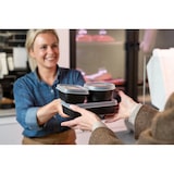 thumbnail of Recipiente AMUSE PRO retangular 950ml -Preto com tampa transparente (c-6 uds)