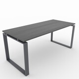 thumbnail of Oficit. Mesa de oficina y hogar. Estructura Marco Cerrado gris grafito, con tablero roble azabache. Medidas: 140x80cm (largo x ancho)