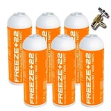 thumbnail of 6 Botellas Gas Ecologico Refrigerante Freeze +22 400Gr + Valvula Organico Sustituto R22, R404, R407C