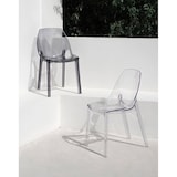 thumbnail of Set de 2 sillas de policarbonato transparente, apilables y monobloque, resistentes, diseño moderno, ideales para cocina, restaurante–Luce–Transparente