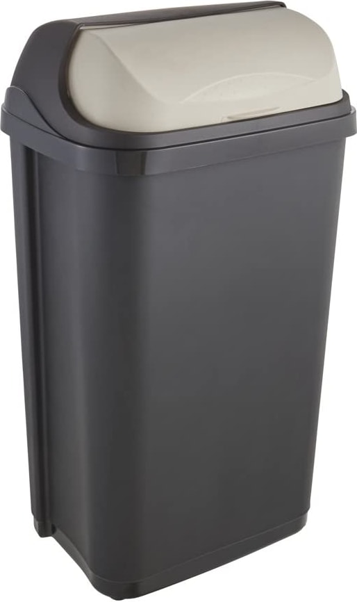 KEEEPER - Pattumiera da 50 litri con coperchio scorrevole nella collezione Grey Rasmus