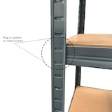 thumbnail of aro Étagère pour charges lourdes, métal, 90 x 45 x 180 cm, 5 étagères, capacité de charge de 175 kg par étagère, système de montage, gris