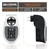 thumbnail of Brandson 500W Steckdosen Heizlüfter, Mini Keramikheizgerät mit Fernbedienung, Überhitzungsschutz, Automatische Abschaltung, Schwarz