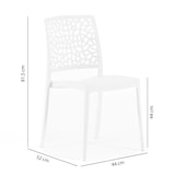 thumbnail of Set van 4 stapelbare stoelen van polypropyleen met glasvezel, voor tuin of binnengebruik, waterafstotend en duurzaam, modern design – ALINA – Wit