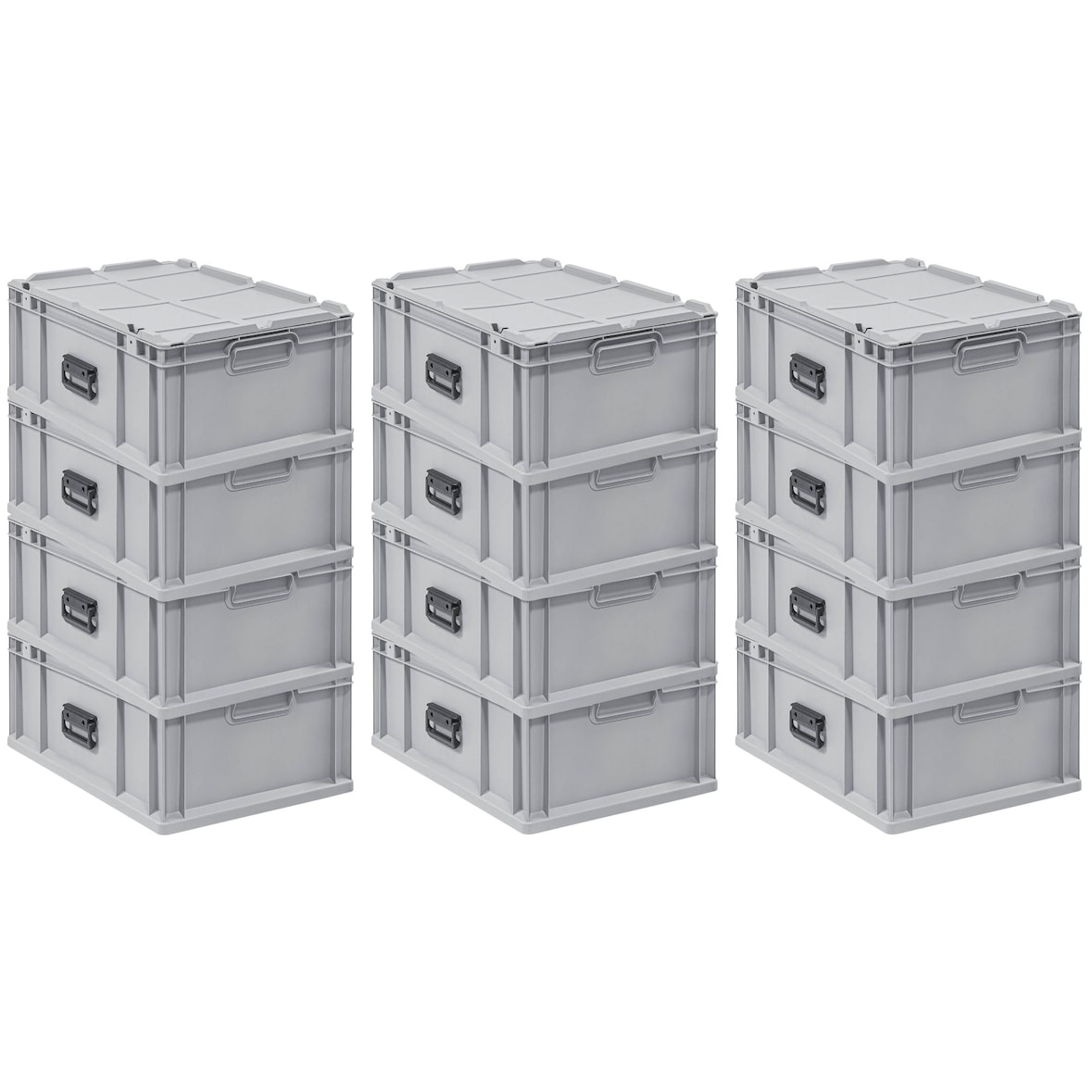 PROREGAL 12x Eurobox NextGen Portable | HxBxT 23,5x40x60cm | 44 Liter | Eurobehälter, Transportbox, Transportbehälter, Stapelbehälter