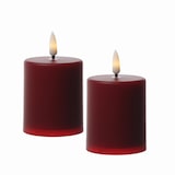 thumbnail of LED Mini Kerzen Timer Sensor H:10cm rot outdoor 2er Set bis zu 1200h