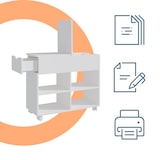 thumbnail of Relaxdays Rollcontainer, 5 Fächer, Schublade, HxBxT: 61 x 70 x 30 cm, offen, schmaler Aktenschrank auf Rollen, weiß