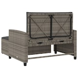 thumbnail of vidaXL Gartensofa 2-Sitzer mit Kissen Grau Poly Rattan