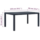 thumbnail of vidaXL Tuintafel 150x90x72 cm rattan-look kunststof antraciet