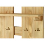 thumbnail of Breite Wand-Garderobe Kiefer massiv als Flurgarderobe oder Kleiderhaken mit Hutablage 90.80-10