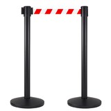 thumbnail of Danieli Store | Barreras de delimitación negras con cinta extensible hasta 3 m retráctil | Base reforzada y cinta blanca/roja de 3 m