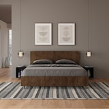 thumbnail of Bett mit Lattenrost 160x190, gerades Kopfteil aus Demas-Walnuss
