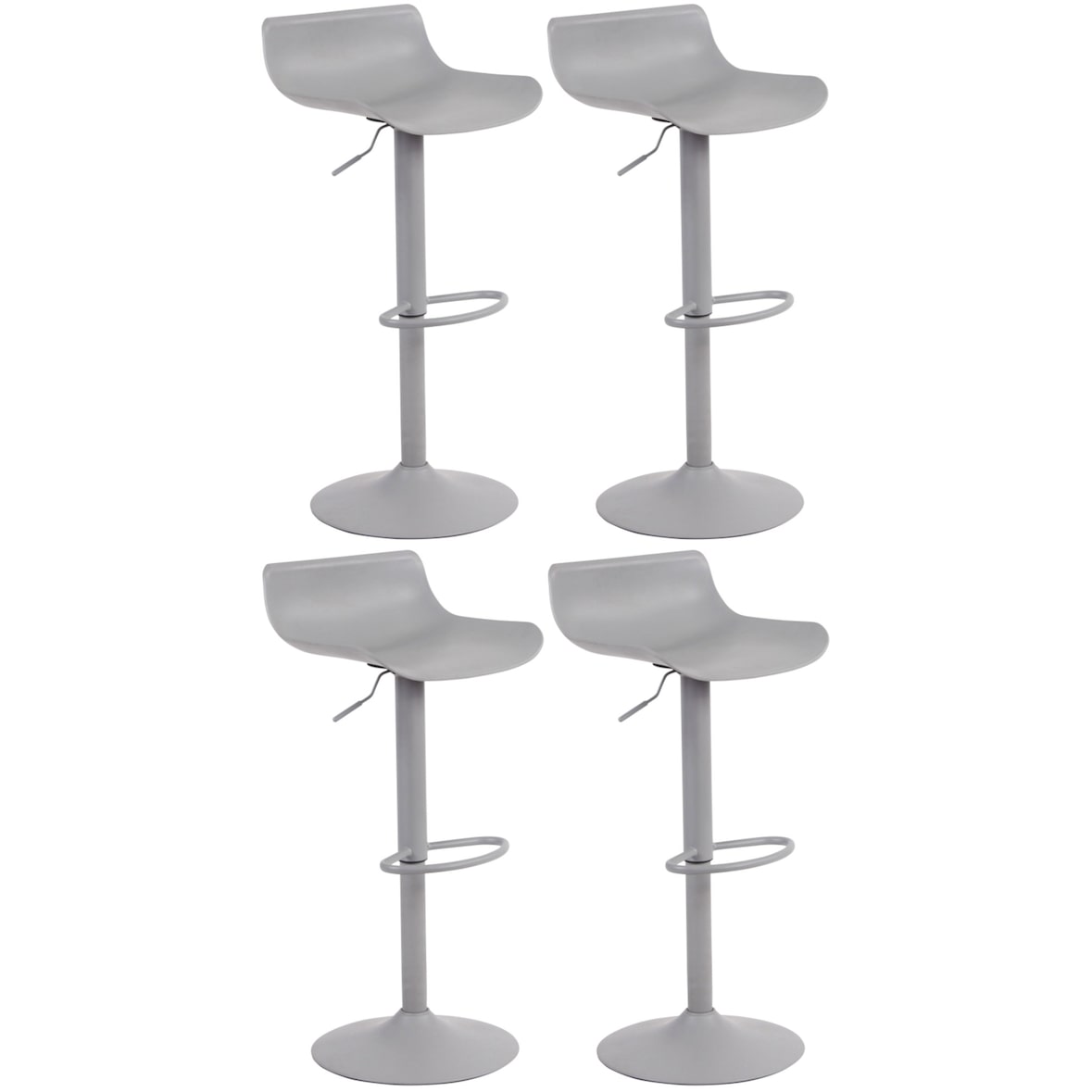 Conjunto de 4 bancos de bar Aveiro cinza