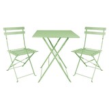thumbnail of Chaises de terrasse pliantes en acier Bolero vert clair (Lot de 2)