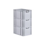 thumbnail of PROREGAL SuperSparSet 3x Eurobox NextGen Color, HxBxT 32x40x60cm, 65 Liter, Griffe schwarz zu, Grau, Eurobehälter, Transportbehälter