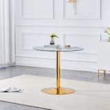 thumbnail of Esstisch Glas/Metall Gold Transparent rund 85x85x76 cm