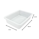 thumbnail of Pack 3 recipientes para massa 1,2 L (20,6 x 15 x 6,2 cm) - Polipropileno branco de qualidade alimentar. Pizzarias, padarias,  pastelarias