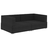 thumbnail of Ecksofas 2 Stk. mit Auflagen Poly Rattan Schwarz