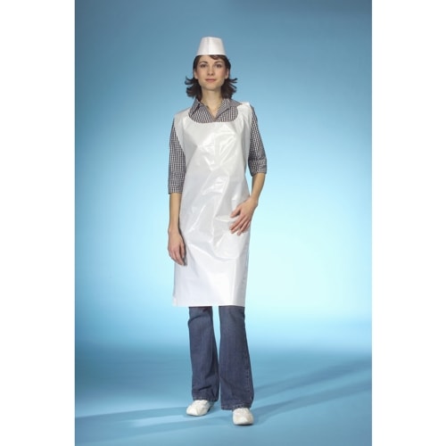 1000 `WORK-INN/-PS` Latz-Schürzen, LDPE 125 cm x 67,5 cm weiss