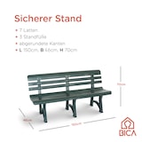 thumbnail of BICA Gartenbank Olimpia grün | wetterfest | Ideal für Garten, Outdoor | Sitzbank, Parkbank