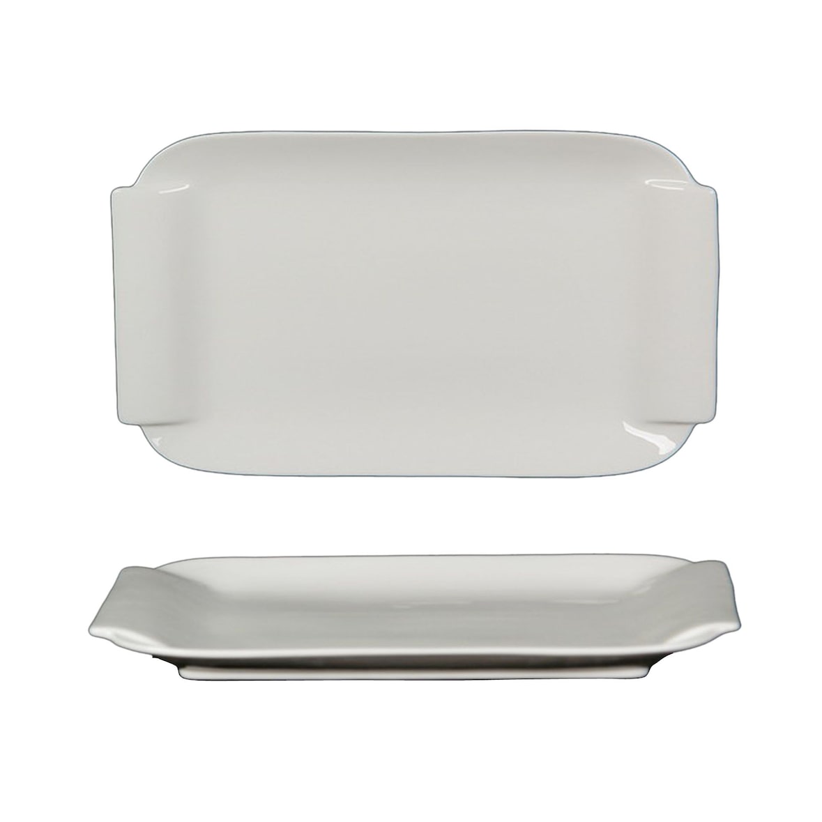 METRO Professional Assiette de service, porcelaine, 36 x 20.9 cm, rectangulaire, blanche
