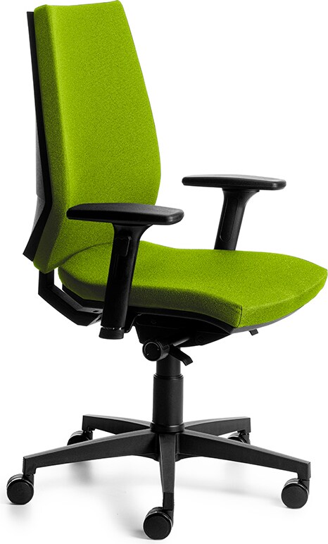 Rocada - Cadeira profissional 922-6 com estrutura preta e estofos verdes, Inclui apoios de braços ajustável