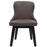 thumbnail of Set van 6 eetkamerstoel HWC-M60, gestoffeerde stoel keukenstoel fauteuil stoel, stof/textiel massief hout ~ donkergroen-grijs