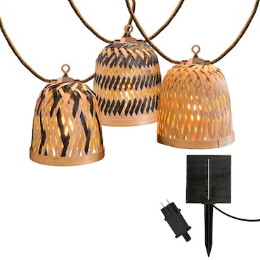 Lumisky Luzes de corda solares LINA 10 LED 8M Bambu Bege