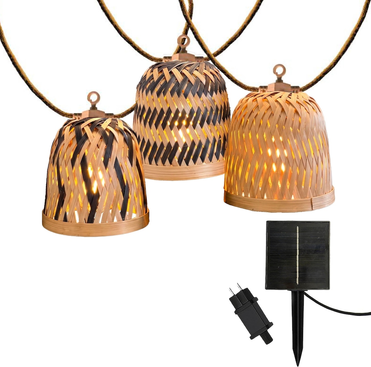 Lumisky Luzes de corda solares LINA 10 LED 8M Bambu Bege