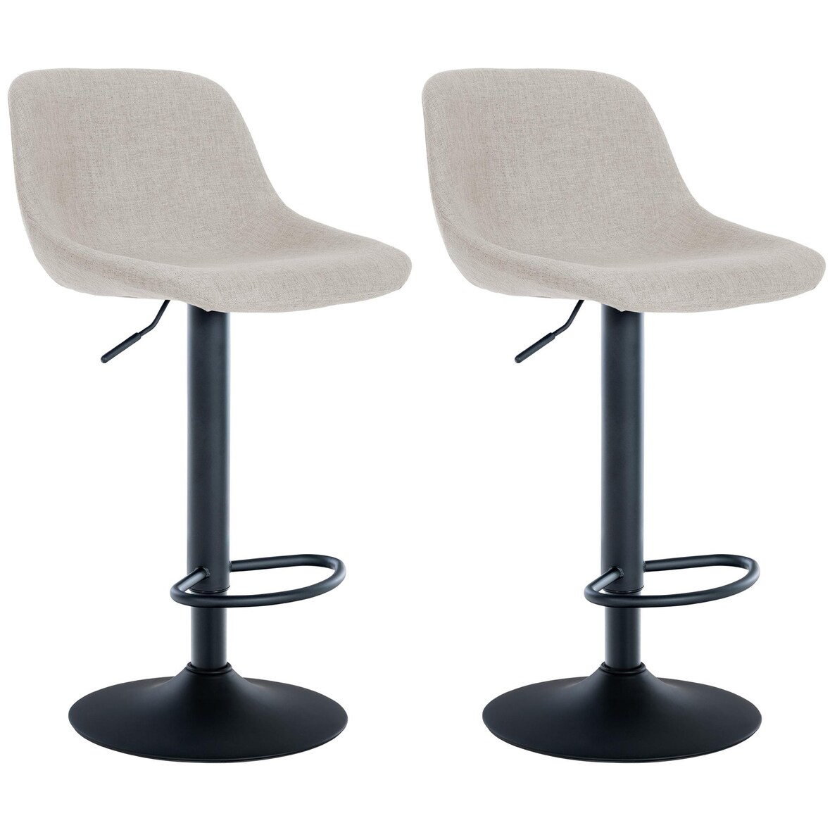 2er Set Barhocker Loft creme/Stoff