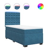 thumbnail of vidaXL Boxspringbett mit Matratze Blau 90x190 cm Samt
