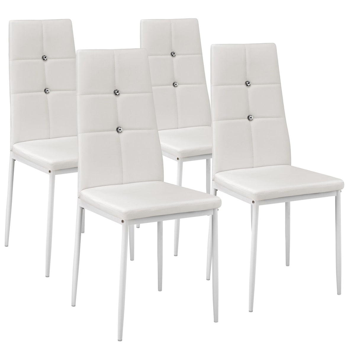 tectake Sillas de comedor Julien - Juego de 4 blanco
