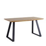 thumbnail of Möbilia eettafel 140 x 80 cm | blad MDF met eiken decor | metalen onderstel | B 140 x D 80 x H 75 cm | naturel-zwart | 18020007 | TAFEL serie