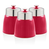 thumbnail of SWAN SWKA1024RN Retro Set di 3 Barattoli cucina da 1,2 L, Ermetico Té, Spezie, Design Vintage, Rosso