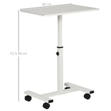 thumbnail of HOMCOM Mesa Auxiliar con Ruedas Mesita Lateral para Sofá Cama con Altura Ajustable Marco de Metal y Frenos para Dormitorio Salón 60x40x52,5-84 cm